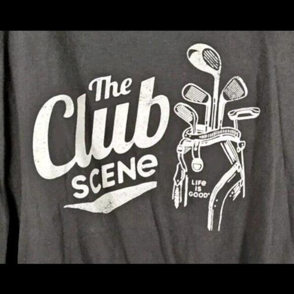 Life is Good Womens XL Crusher Lite Tee The Club Scene Golf Black Short Sleeve - Picture 2 of 7